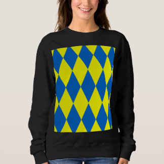 Blue Yellow Harlequin Checkered Design T Shirt