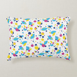 Blue Yellow Pink Fun Flow Abstract Pattern Modern Prydnadskudde