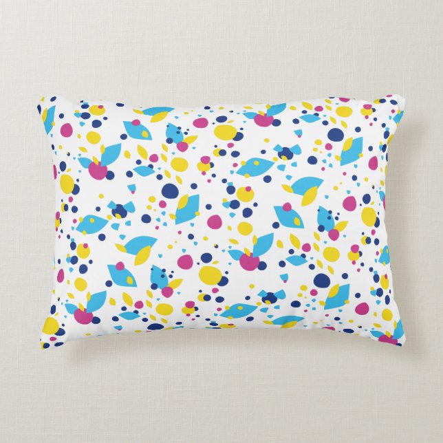 Blue Yellow Pink Fun Flow Abstract Pattern Modern Prydnadskudde (Framsidan)