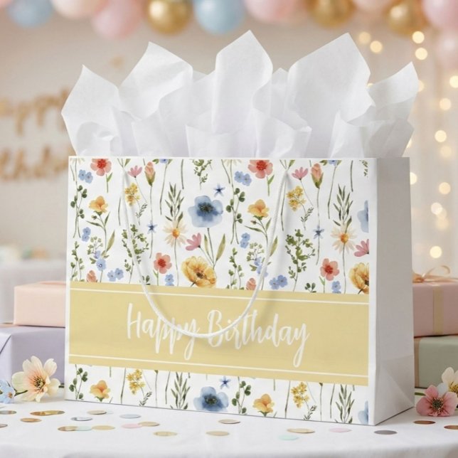 Blue Yellow Pink Watercolor Wildflower Name (Skapare uppladdad)