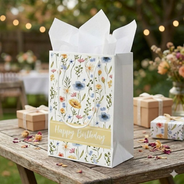 Blue Yellow Pink Watercolor Wildflower Name (Skapare uppladdad)