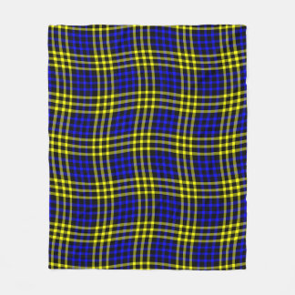 Blue Yellow Plaid Checker Seamless Pattern Fleecefilt