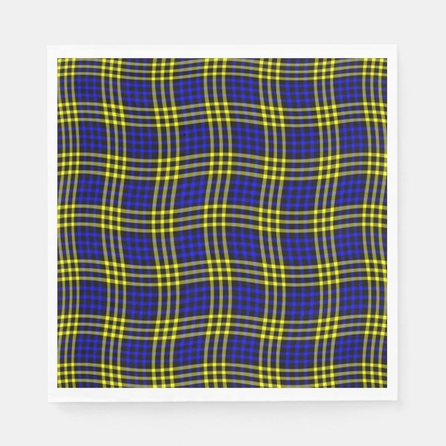 Blue Yellow Plaid Checker Seamless Pattern Pappersservett (Framsidan)