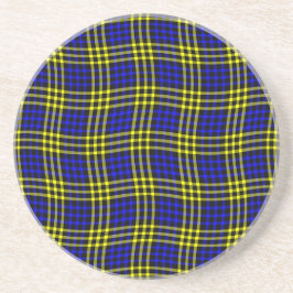 Blue Yellow Plaid Checker Seamless Pattern Underlägg