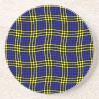 Blue Yellow Plaid Checker Seamless Pattern Underlägg