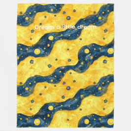 Blue Yellow Starry Sky Fleecefilt