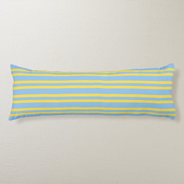 Blue Yellow Stripes Seamless Pattern Kroppskudde (Framsidan)