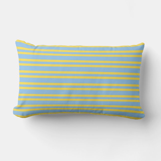 Blue Yellow Stripes Seamless Pattern Lumbarkudde (Framsida)