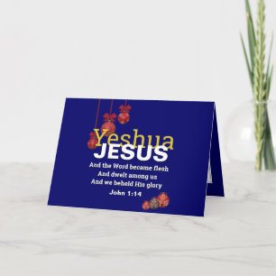 Blue YESHUA JESUS-jul Helgkort