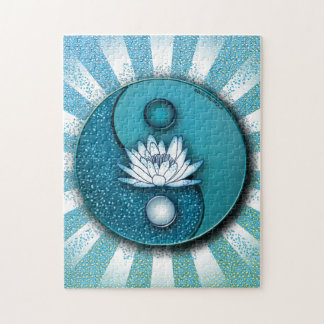 Blue Yin Yang Lotus Pussel
