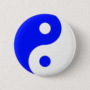 Blue Yin Yang Symbol Knapp