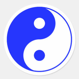 Blue Yin Yang Symbol Sticker Runt Klistermärke