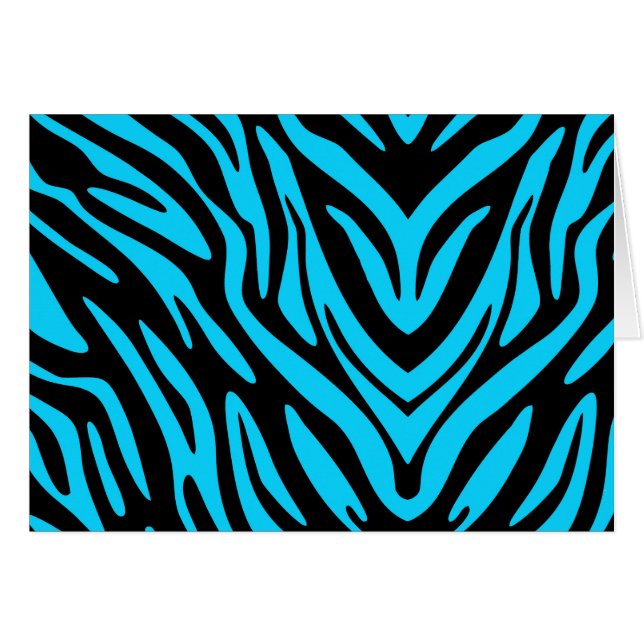 Blue Zebra Abstrakt Hälsningskort (Framsidan Horizontal)