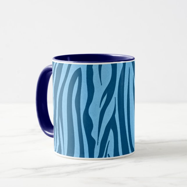 Blue Zebra Stripes Mugg (Framsida vänster)