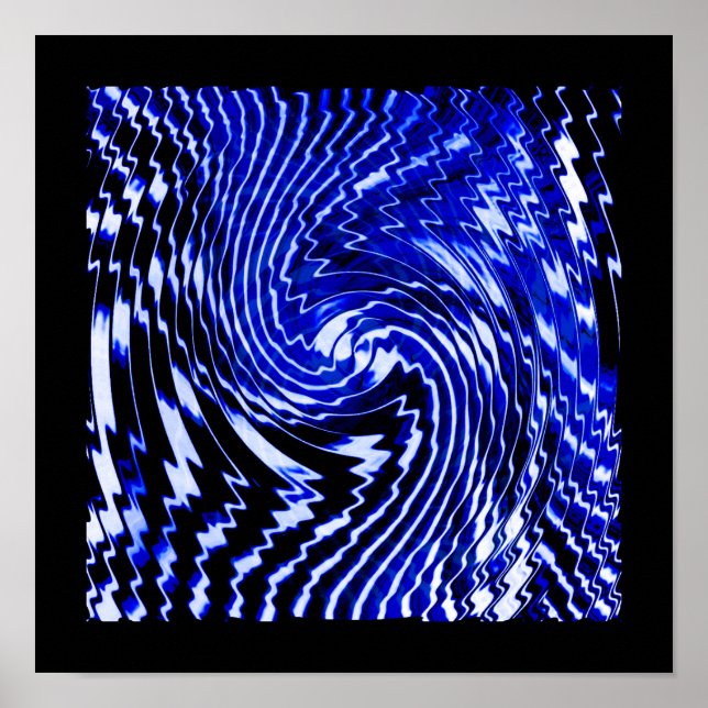 Blue Zebra Swirl Poster (Framsidan)