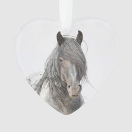 Blue Zeus Heart Vild Hoofbeats Ornament