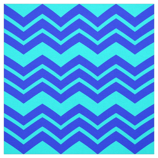 Blue Zig Zag Chevron Mönster Design Tyg (Provkarta)