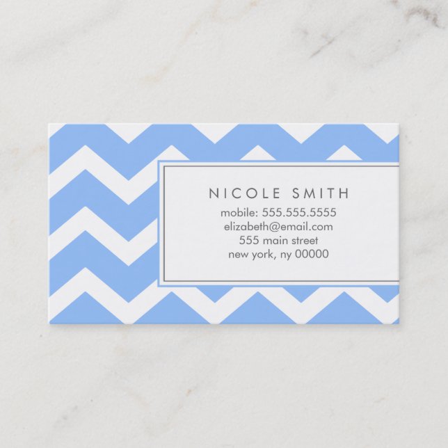 Blue Zig Zag Chevron Mönster Telefonkorten (Framsida)