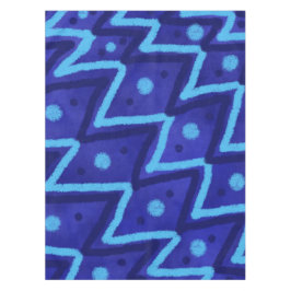 Blue Zig Zags Dots Funky Pattern 