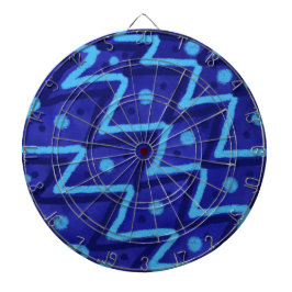 Blue Zig Zags Dots Funky Pattern Darttavla