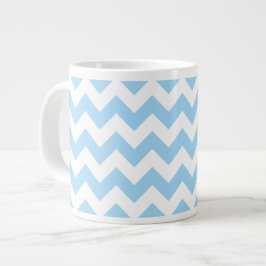 Blue Zigzag, Blue Chevron, Geometric Mönster Jumbo Mugg