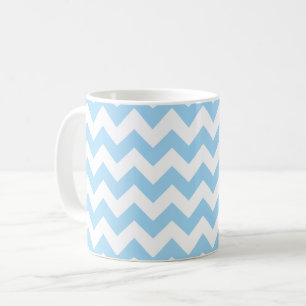 Blue Zigzag, Blue Chevron, Geometric Mönster Kaffemugg