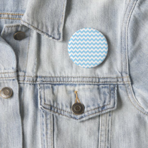 Blue Zigzag, Blue Chevron, Geometric Mönster Knapp