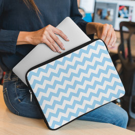 Blue Zigzag, Blue Chevron, Geometric Mönster Laptop Fodral