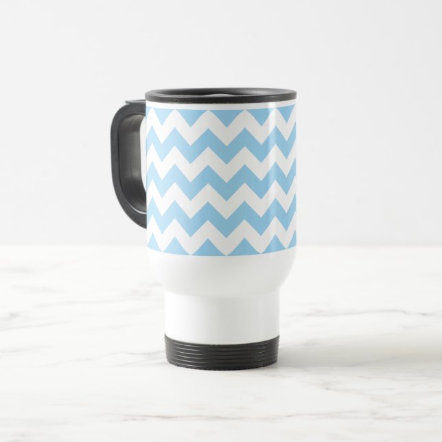 Blue Zigzag, Blue Chevron, Geometric Mönster Resemugg (Framsida vänster)