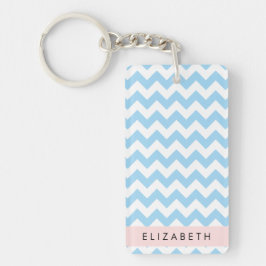 Blue Zigzag, Blue Chevron, Wave Mönster, ditt namn