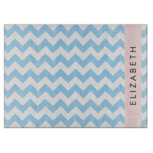 Blue Zigzag, Blue Chevron, Wave Mönster, ditt namn