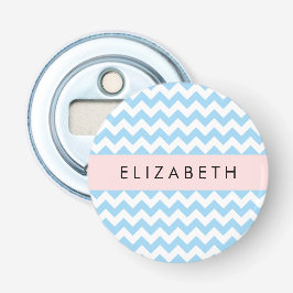 Blue Zigzag, Blue Chevron, Wave Mönster, ditt namn Flasköppnare