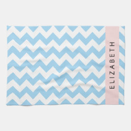 Blue Zigzag, Blue Chevron, Wave Mönster, ditt namn Kökshandduk