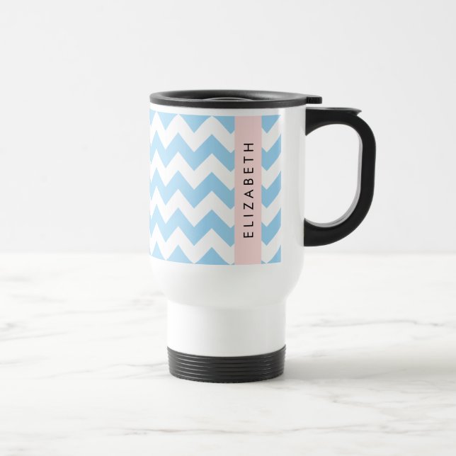 Blue Zigzag, Blue Chevron, Wave Mönster, ditt namn Resemugg (Höger)