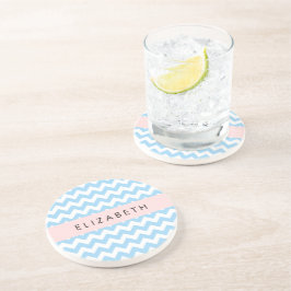 Blue Zigzag, Blue Chevron, Wave Mönster, ditt namn Underlägg