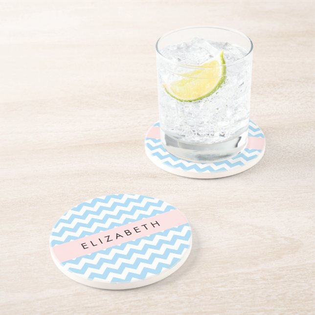 Blue Zigzag, Blue Chevron, Wave Mönster, ditt namn Underlägg (Sidan)
