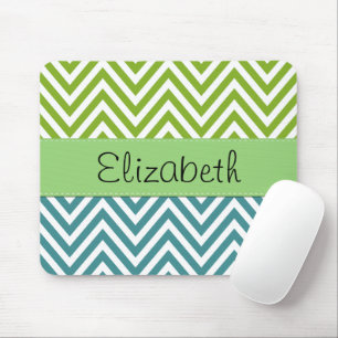 Blue Zigzag, Grönt Zigzag, Chevron, ditt namn Musmatta