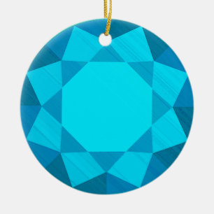 Blue Zircon Gemstone/Jewel Graphic Image Julgransprydnad Keramik