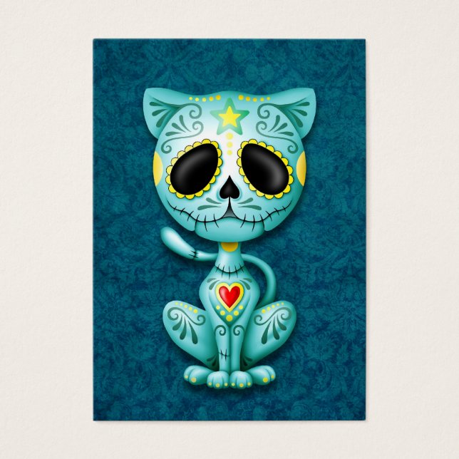 Blue Zombie Sugar Kitten Visitkort (Framsidan)