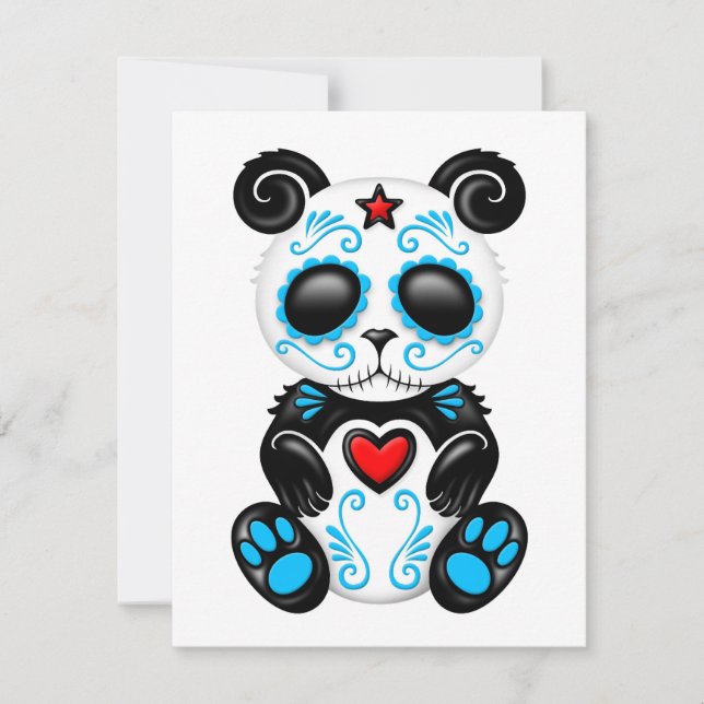 Blue Zombie Sugar Panda on White (Framsida)