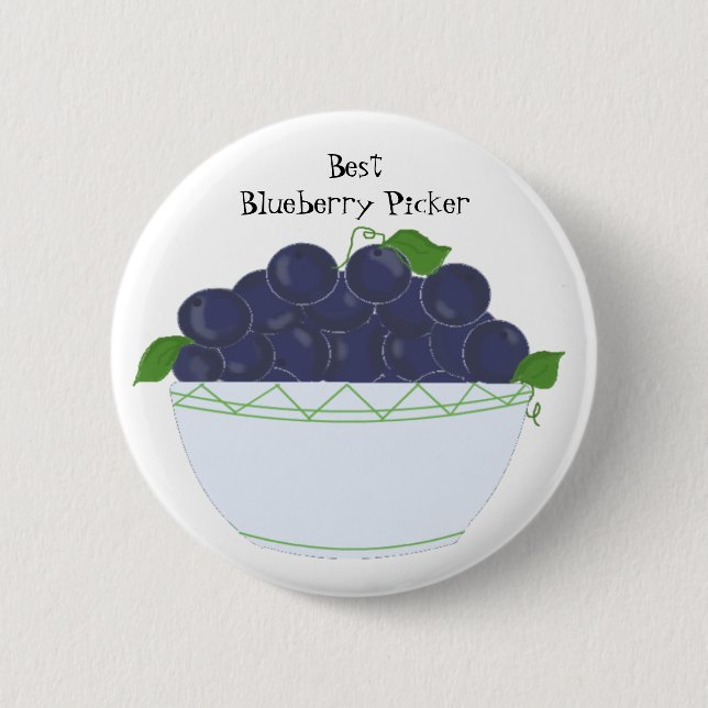 Bluebär - Best Blueberry Picker Knapp (Framsida)