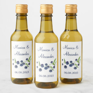 Bluebär Blueberry Fruits Summer Bröllop Vinetikett