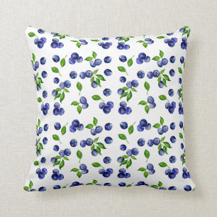 Bluebär Mönster Watercolor Vintage Cute Berry Kudde
