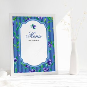 Bluebär Sweet Baby Shower Menu Poster