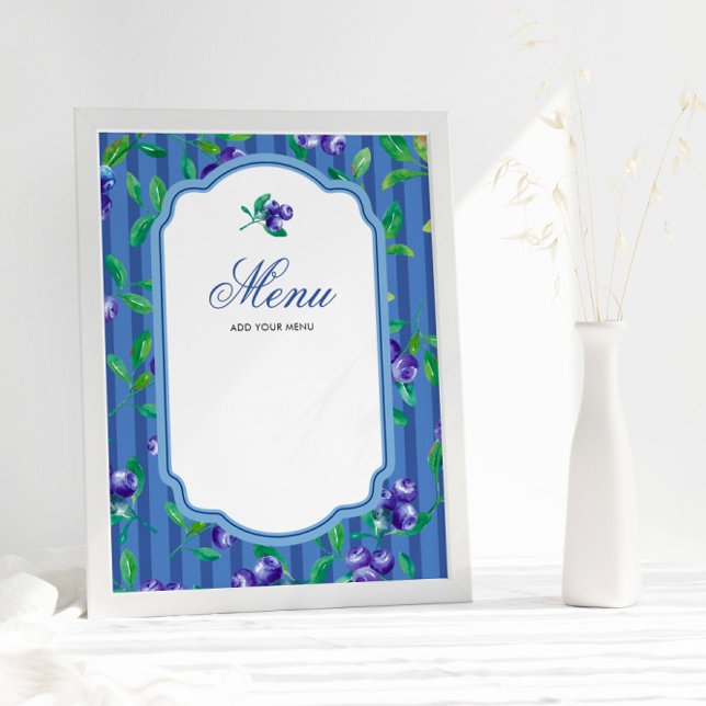 Bluebär Sweet Baby Shower Menu Poster (Skapare uppladdad)