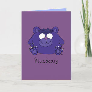 Bluebeary - roligt kort för blåbärbjörnhälsning