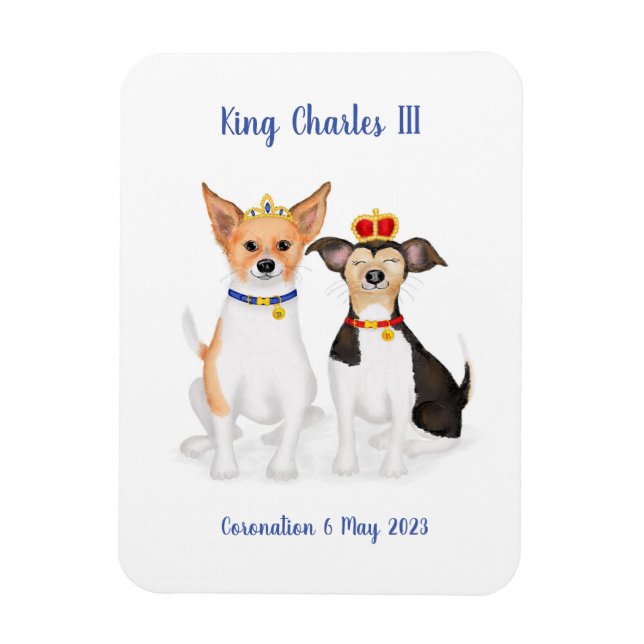 Bluebell & Beth Jack Russells Coronation magnet (Vertikal)
