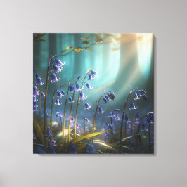 Bluebell Enchantment: Forest Light Ballet Canvastryck