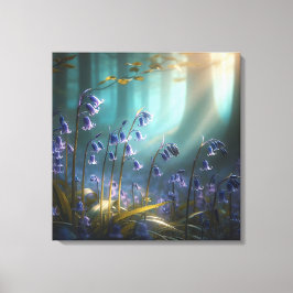 Bluebell Enchantment: Forest Light Ballet Canvastryck
