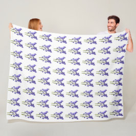 Bluebell Fabric Mönster. Fleecefilt
